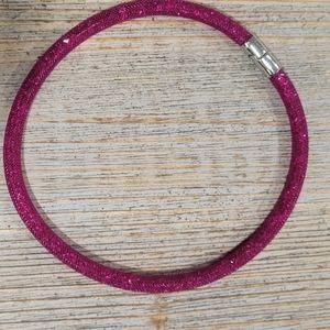 Swarovski Crystal stardust choker/ double bracelet - fushia